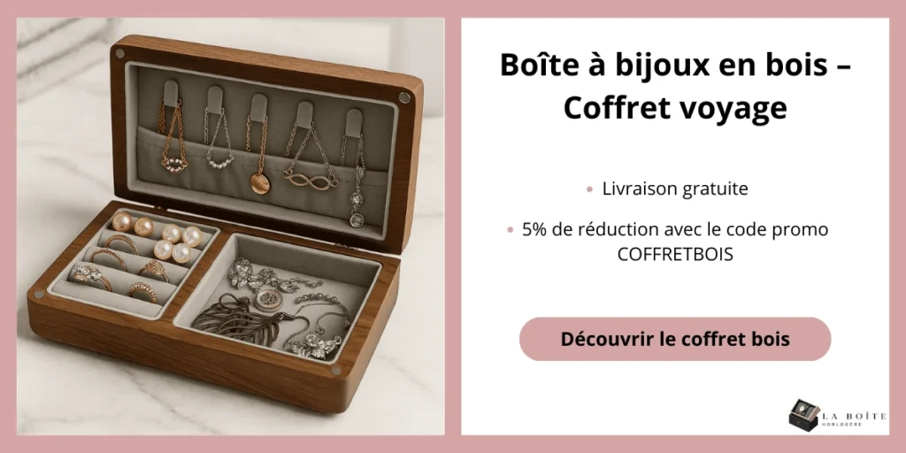 Bannière coffret bois - Boite bijoux voyage