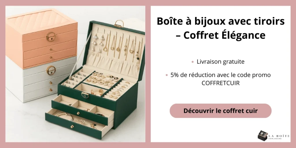 Bannière coffret tiroirs - Boite bijoux luxe