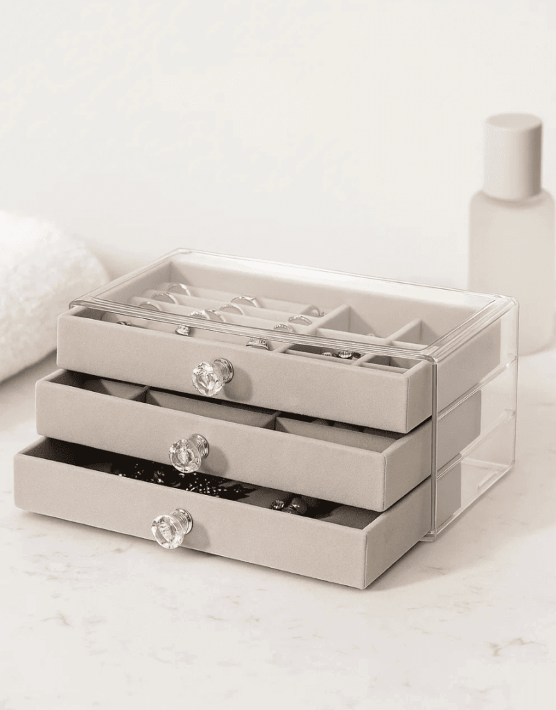 Boîte à bijoux à tiroir – Écrin Trio
