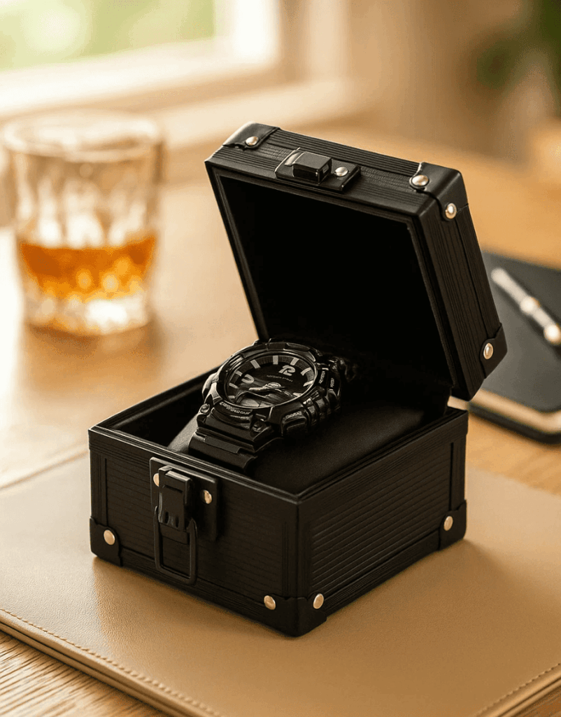 Boîte à montre 1 emplacement en métal – Écrin Unique