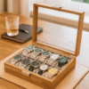 Boîte à montres bambou multiples compartiments – 10 emplacements