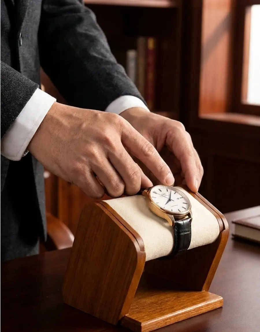 Porte-montre en bois – Le rituel horloger