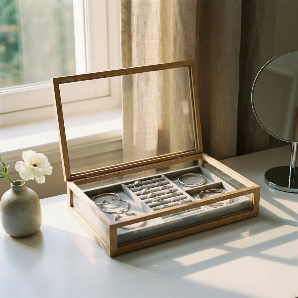 Boîte à bijoux pour éviter l'argent noirci