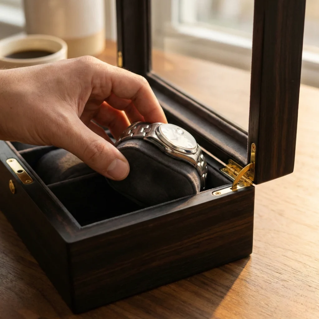 Dois-je laisser de l'espace entre mes montres dans la boîte ?