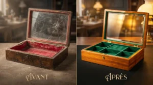 Rénover un vieil écrin - astuces pour changer le velours et le verre