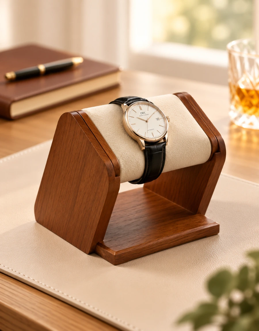 Présentoir à montre en bois avec montre – Atelier Bois Beige